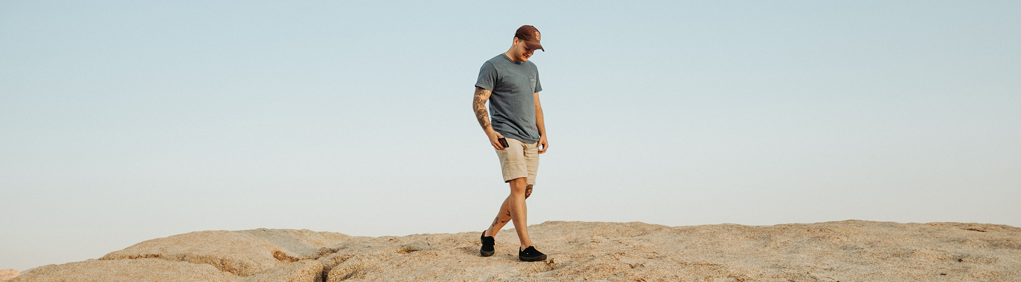 man on adventure in joshua tree